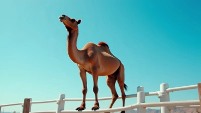 Brown Camel Standing On White Metal Fence