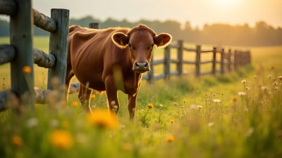 Brown Cow Grazing in Sunny Pasture