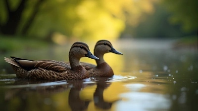 Brown Ducks Floating On Calm Water