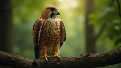 Brown Falcon Perched on Tree Branch