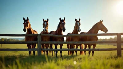 Brown Horses Behind Wooden Fence In Pasture