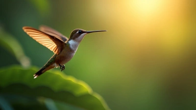 Brown Hummingbird In Mid-Flight Close-Up