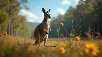 Brown Kangaroo Standing Alert Near Forest