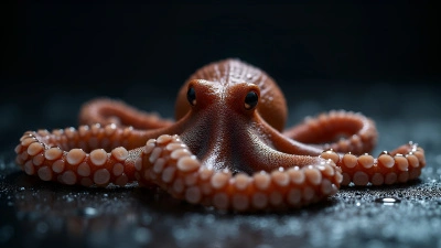Brown Octopus Close-Up Showing Textured Skin