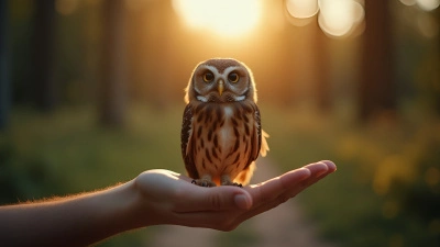 Brown Owl Perched Calmly on Hand