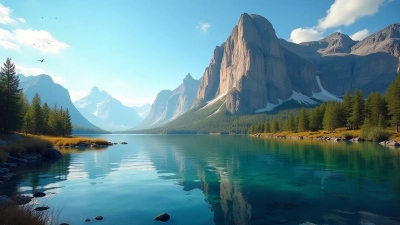 Brown Rocky Mountain Beside Calm Blue Lake