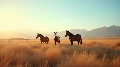 Brown-and-White Horses In Dry Field