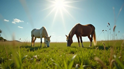 Brown And White Horses Grazing On Green Field