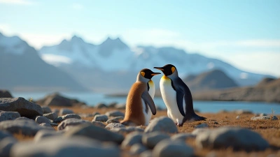 Brown And White Penguins Waddling On Rugged Field