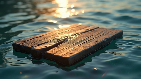 Brown Wooden Board Floating On Water