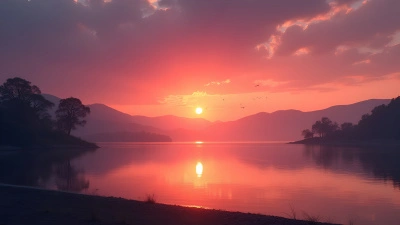 Calm Lake At Sunset With Vibrant Sky