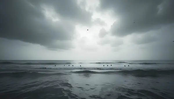 Calm Ocean With Gentle Waves Under Cloudy Sky