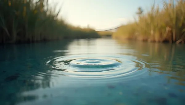 Calm Reflective Water Surface With Ripples