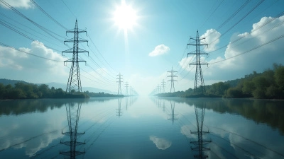 Calm Water Reflecting Power Line Poles