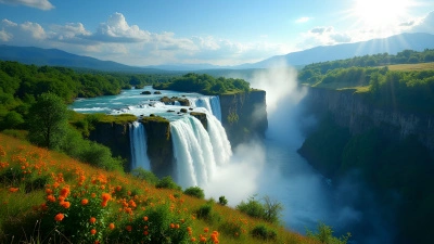 Cascading Waterfalls Among Lush Green Trees