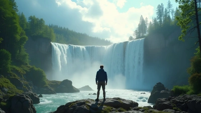 Cascading Waterfalls and Lush Green Forest View