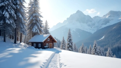 Charming White Brown House in Snowy Mountain Setting
