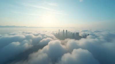 City Skyline Amid Dense White Clouds