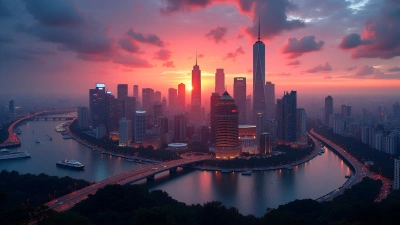 City Skyline At Sunset With Colorful Reflections