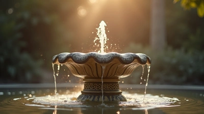 Classic Brown And White Ceramic Water Fountain