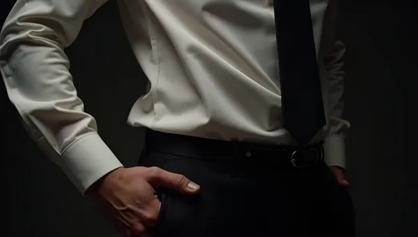 Classic Men’s Outfit With White Shirt And Black Pants