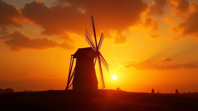 Classic Windmill Silhouette At Golden Hour