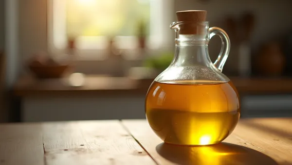 Clear Glass Jar With Golden Cooking Oil
