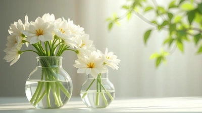 Clear Glass Vases with Fresh White Flowers