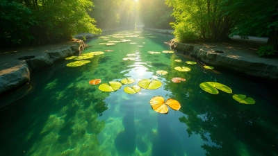 Clear Green Water Reflecting Vibrant Leaves
