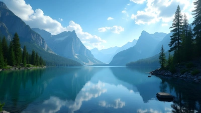 Clear Lake Reflecting Towering Mountains Landscape