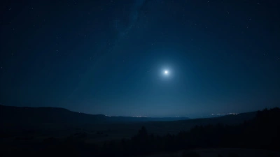 Clear Night Sky With Bright Stars Above Landscape