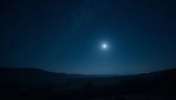 Clear Night Sky With Bright Stars Above Landscape