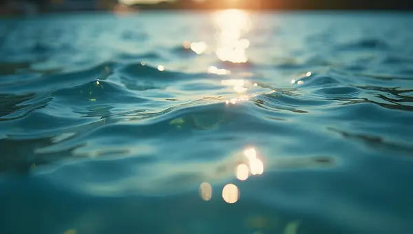 Clear Rippling Water Surface Reflecting Sunlight