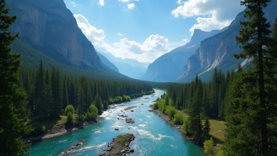 Clear River Through Rocky Mountains Landscape