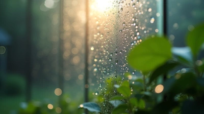 Clear Water Droplets on Glass Panel Close-Up