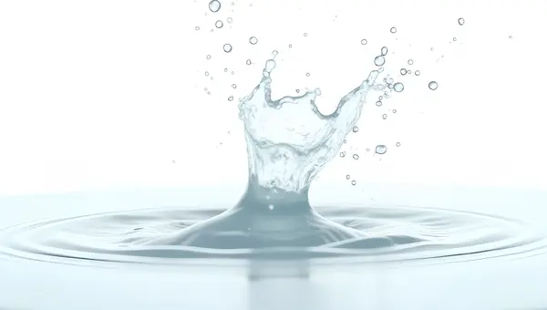 Clear Water Droplets Splash In Motion