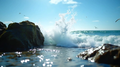 Clear Water Splash Over Mossy Rocks