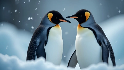 Close-Up Black and White Penguins Together
