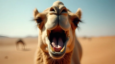 Close-Up Camel Mouth Open Showing Teeth