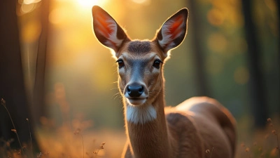 Close-Up Deer In Daylight With Natural Forest