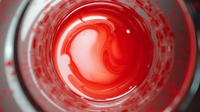 Close-Up Glass Bowl With Red And White Swirl