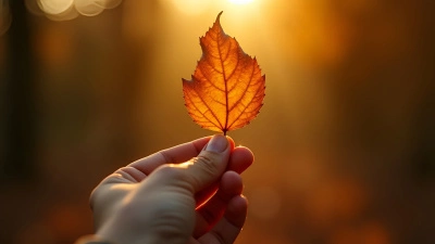 Close-Up Hand Holding Dry Autumn Leaf