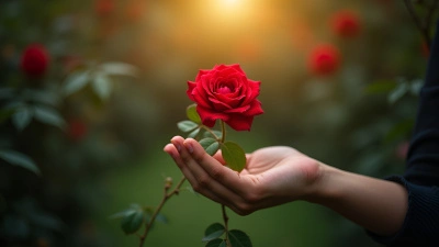 Close-Up Of Hand Holding Red Rose