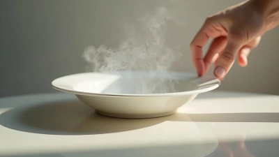 Close-Up Hand Holding White Saucer