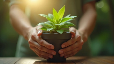 Close-Up Hands Holding Green Potted Plant
