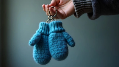 Close-Up Keychain With Vibrant Blue Mittens