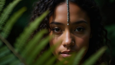 Close-Up Portrait Of Woman With Forehead Beads