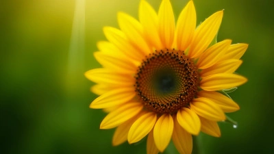 Close-Up Sunflower With Detailed Petals And Seeds