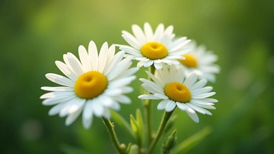 Close-Up White Daisy Flowers With Yellow Centers