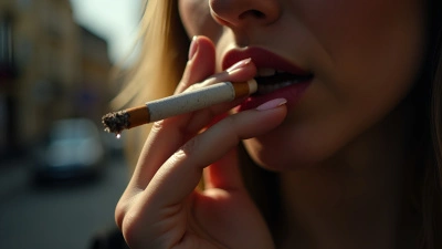 Close-Up Woman Holding Cigarette Butt Outdoors